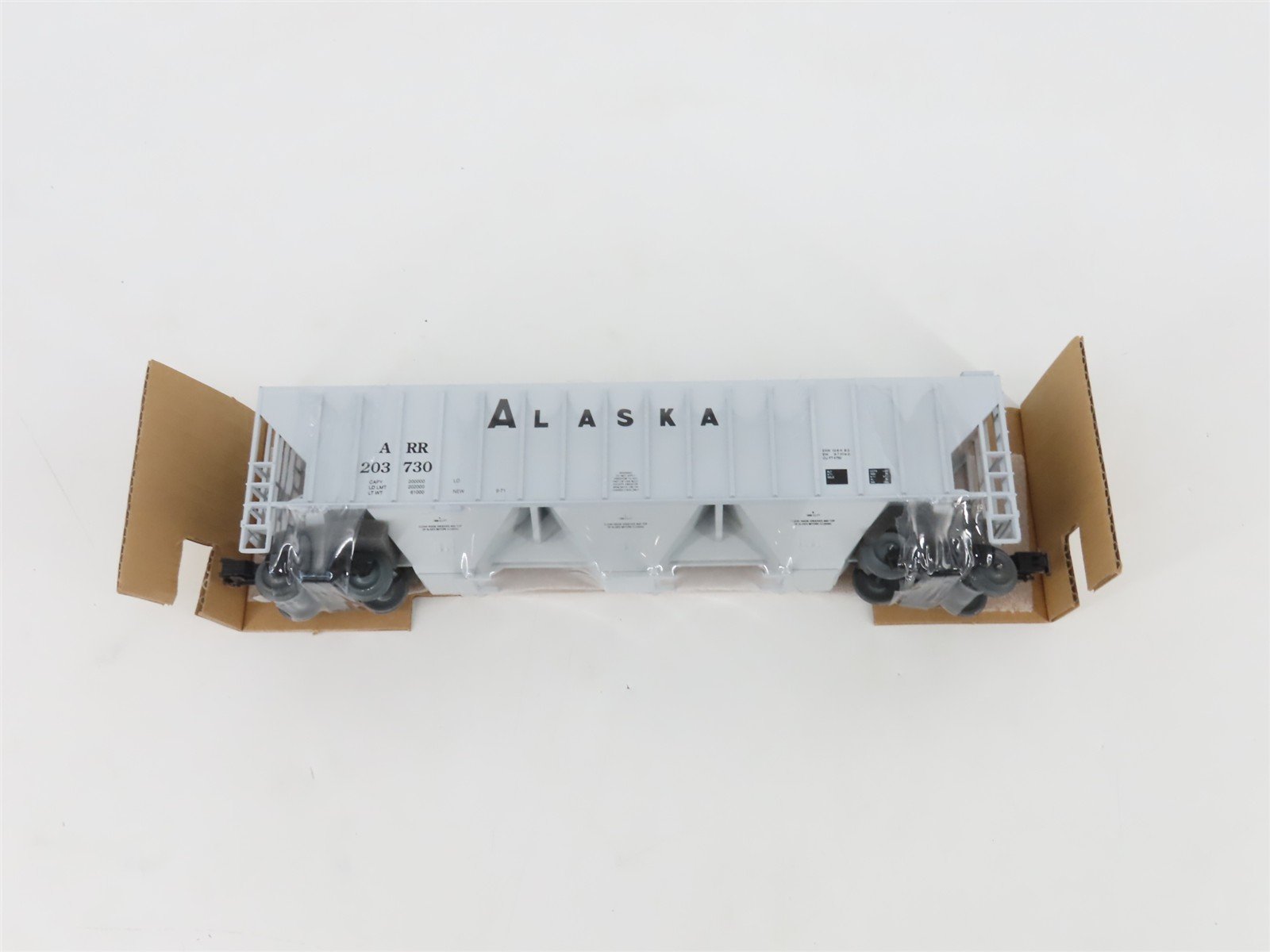 O 3-Rail Weaver 203730 ARR Alaska Railroad 3-Bay Covered Hopper Car #203730