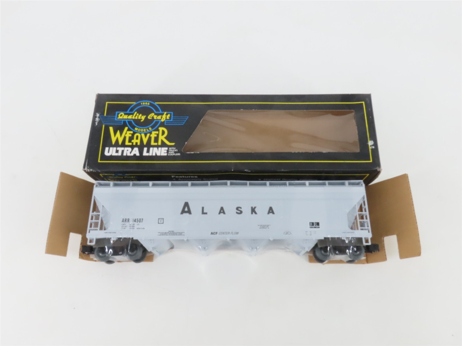O Gauge 3-Rail Weaver 14507 ARR Alaska 4-Bay Covered Hopper #14507