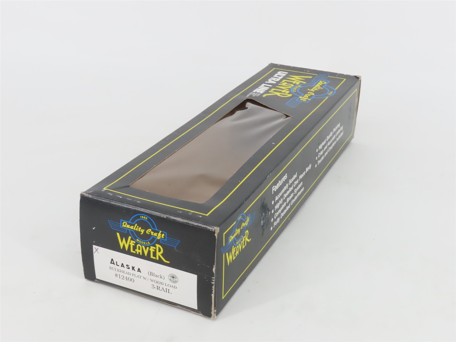 O Gauge 3-Rail Weaver 12400 ARR Alaska Bulkhead Flatcar #12400 w/Lumber Load