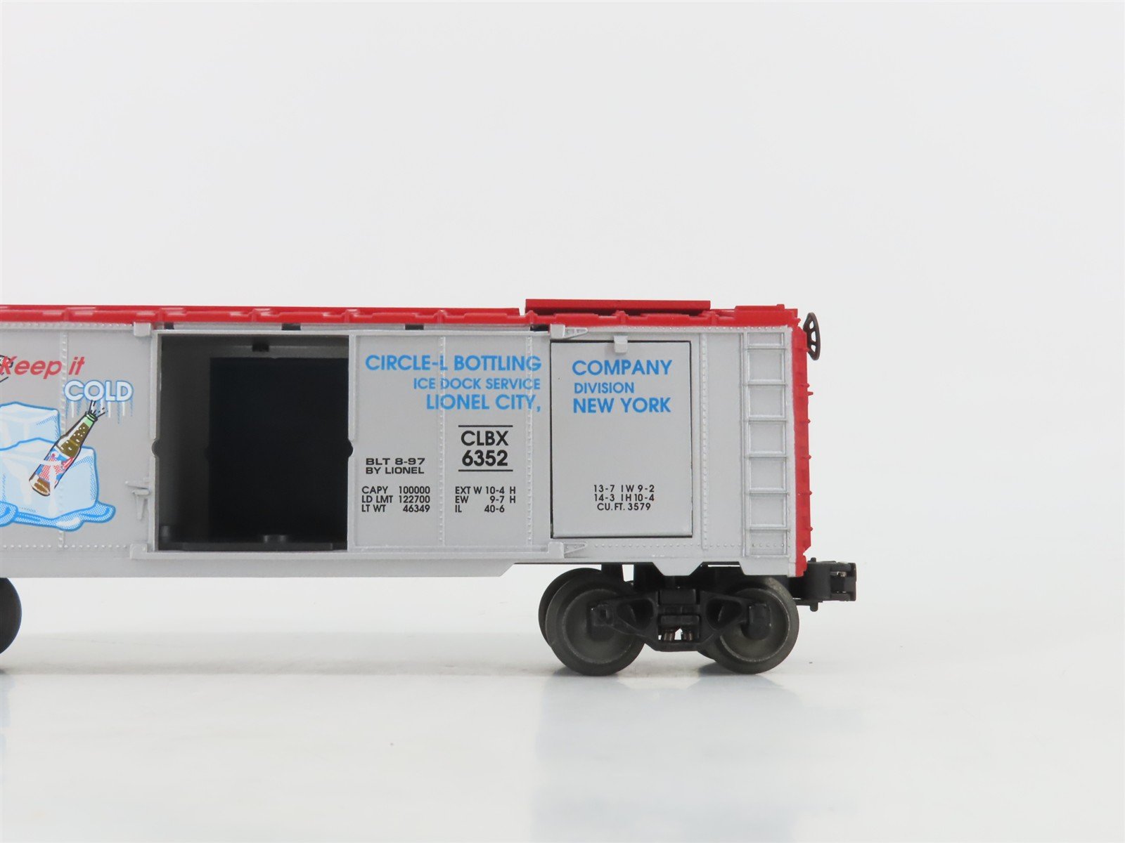 O Gauge 3-Rail Lionel 6-19832 Cola Ice Reefer Car w/Ice Loads