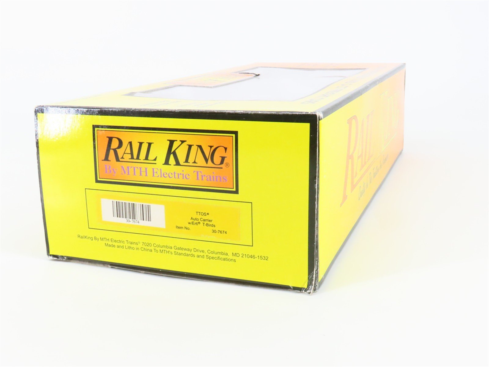 O 3-Rail MTH Rail King 30-7674 UP Auto Carrier #11071 w/ERTL T-Bird Cars