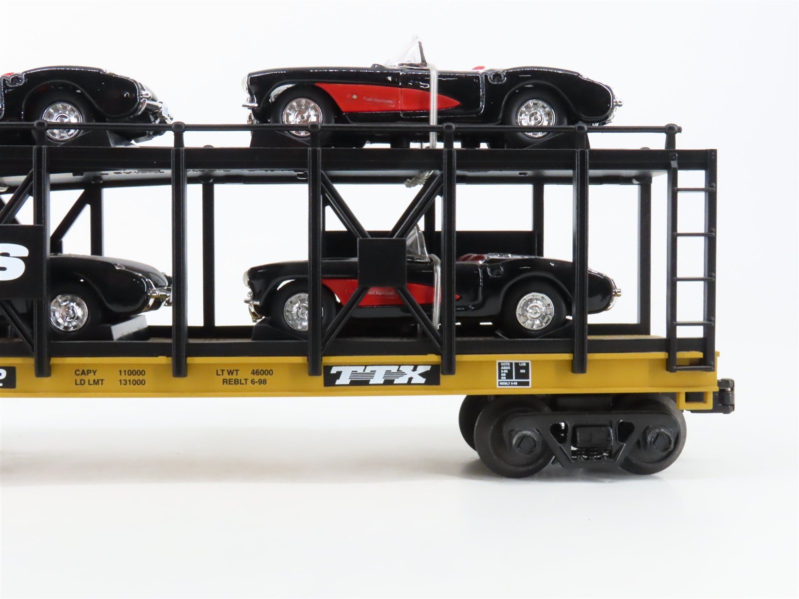 O 3-Rail MTH Rail King 30-76444 NS Auto Carrier #93952 w/ERTL Corvettes Cars