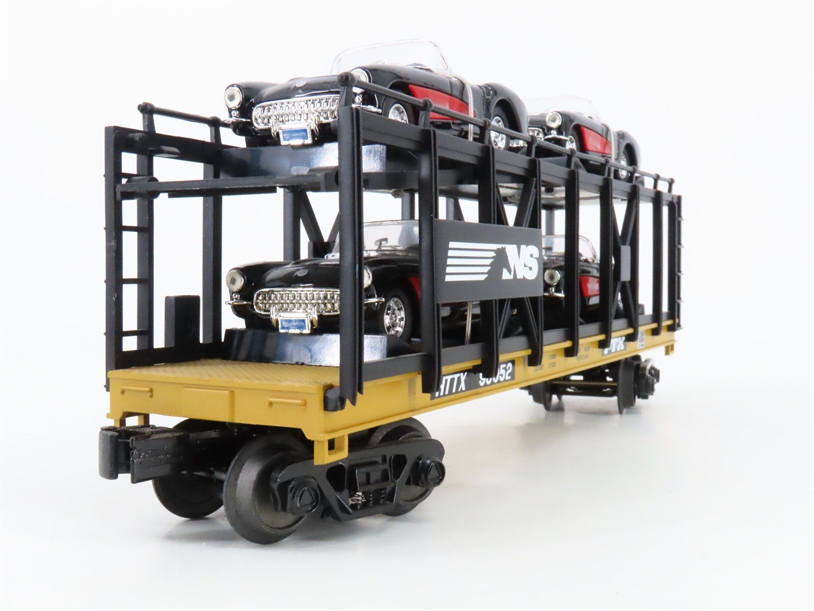 O 3-Rail MTH Rail King 30-76444 NS Auto Carrier #93952 w/ERTL Corvettes Cars