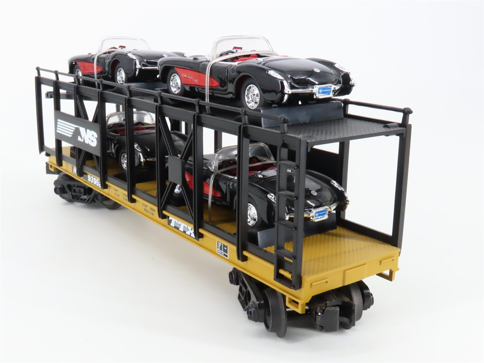 O 3-Rail MTH Rail King 30-76444 NS Auto Carrier #93952 w/ERTL Corvettes Cars