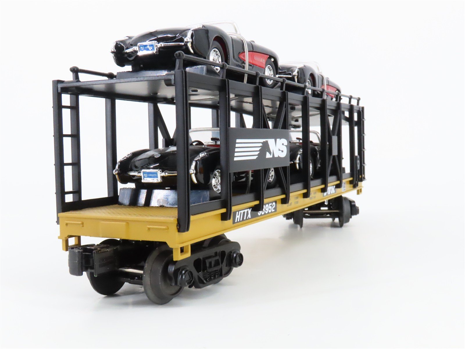 O 3-Rail MTH Rail King 30-76444 NS Auto Carrier #93952 w/ERTL Corvettes Cars
