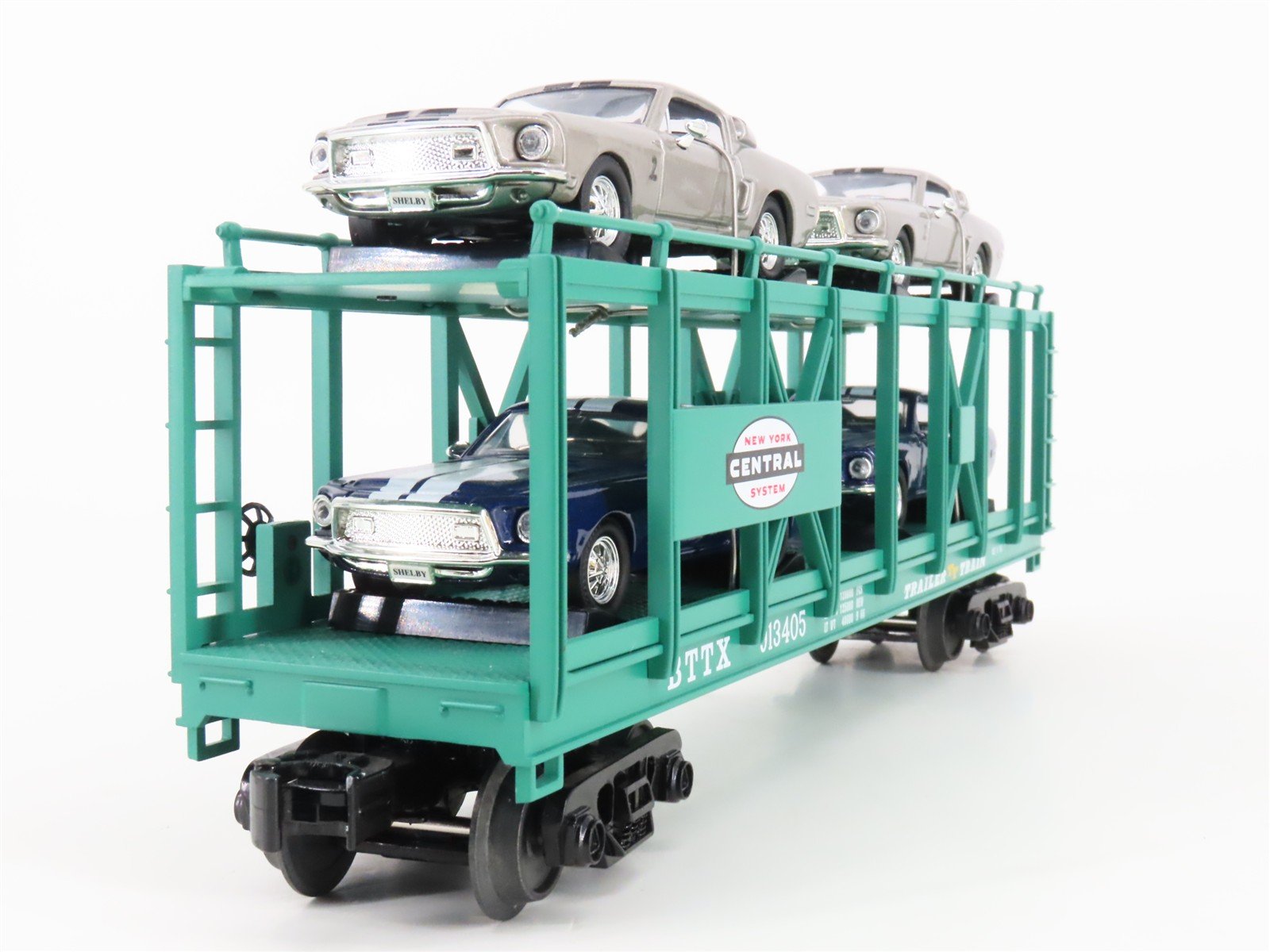 O 3-Rail MTH 30-76383 NYC New York Central Auto Carrier #913405 w/4 Mustang Cars