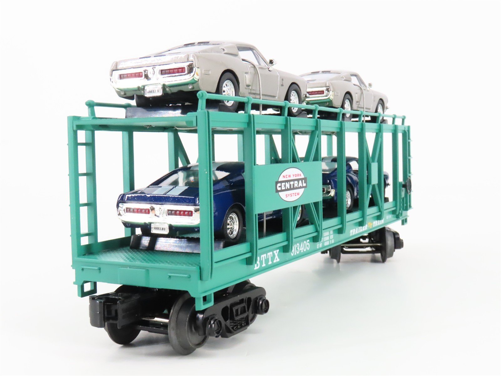 O 3-Rail MTH 30-76383 NYC New York Central Auto Carrier #913405 w/4 Mustang Cars