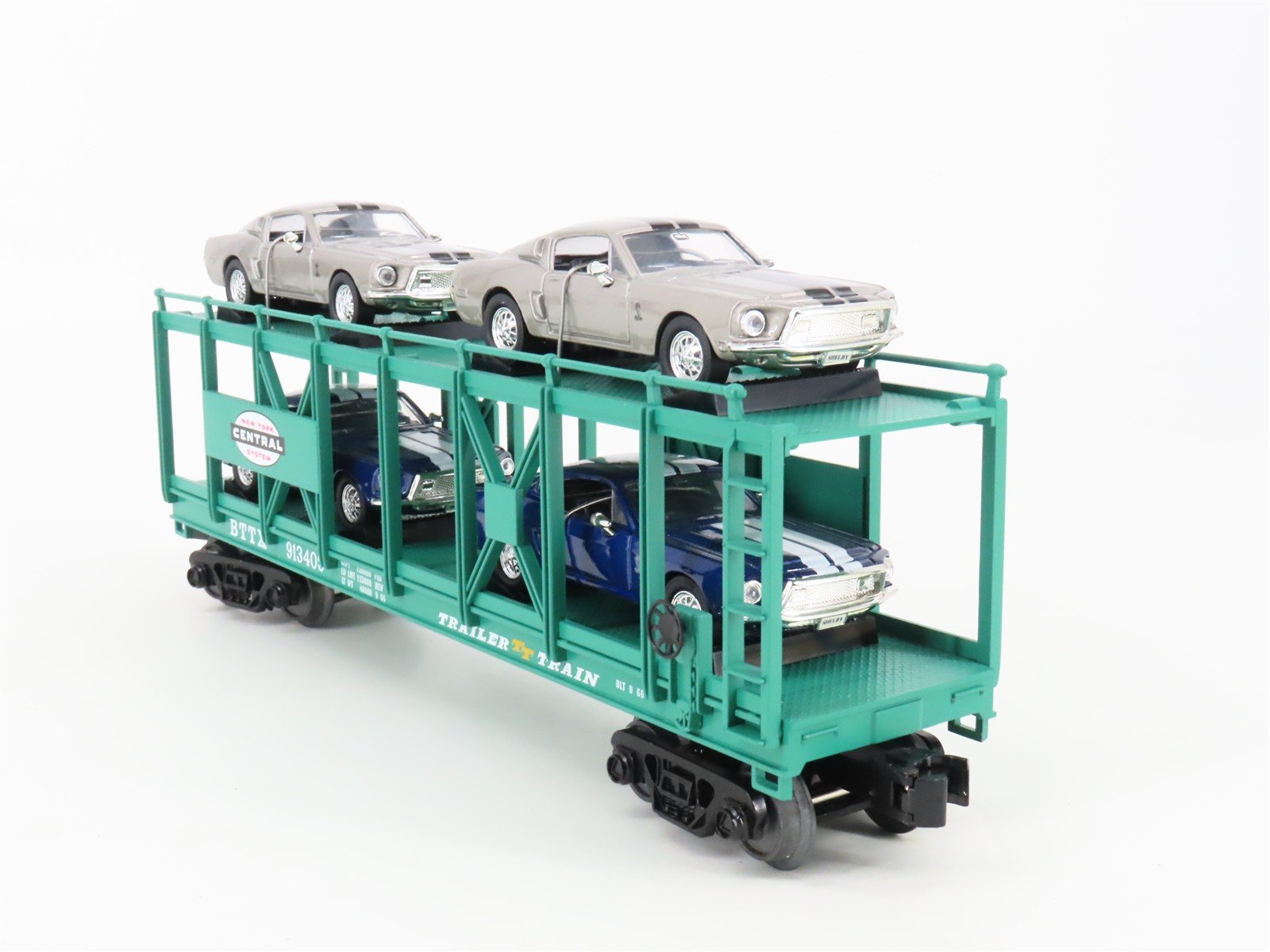 O 3-Rail MTH 30-76383 NYC New York Central Auto Carrier #913405 w/4 Mustang Cars