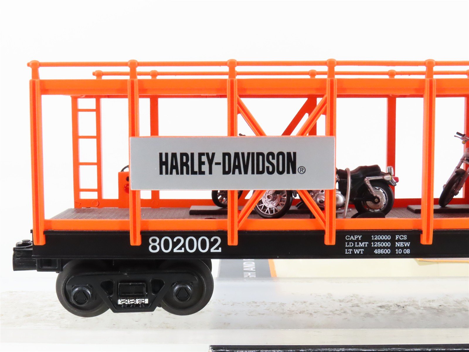 O Gauge 3-Rail MTH 30-76330 Harley-Davidson Auto Carrier #842002 w/Bike Loads