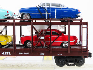 O Gauge 3-Rail MTH 30-7628 MTH Auto Carrier #4952 w/ERTL Cadillac & Ford Cars