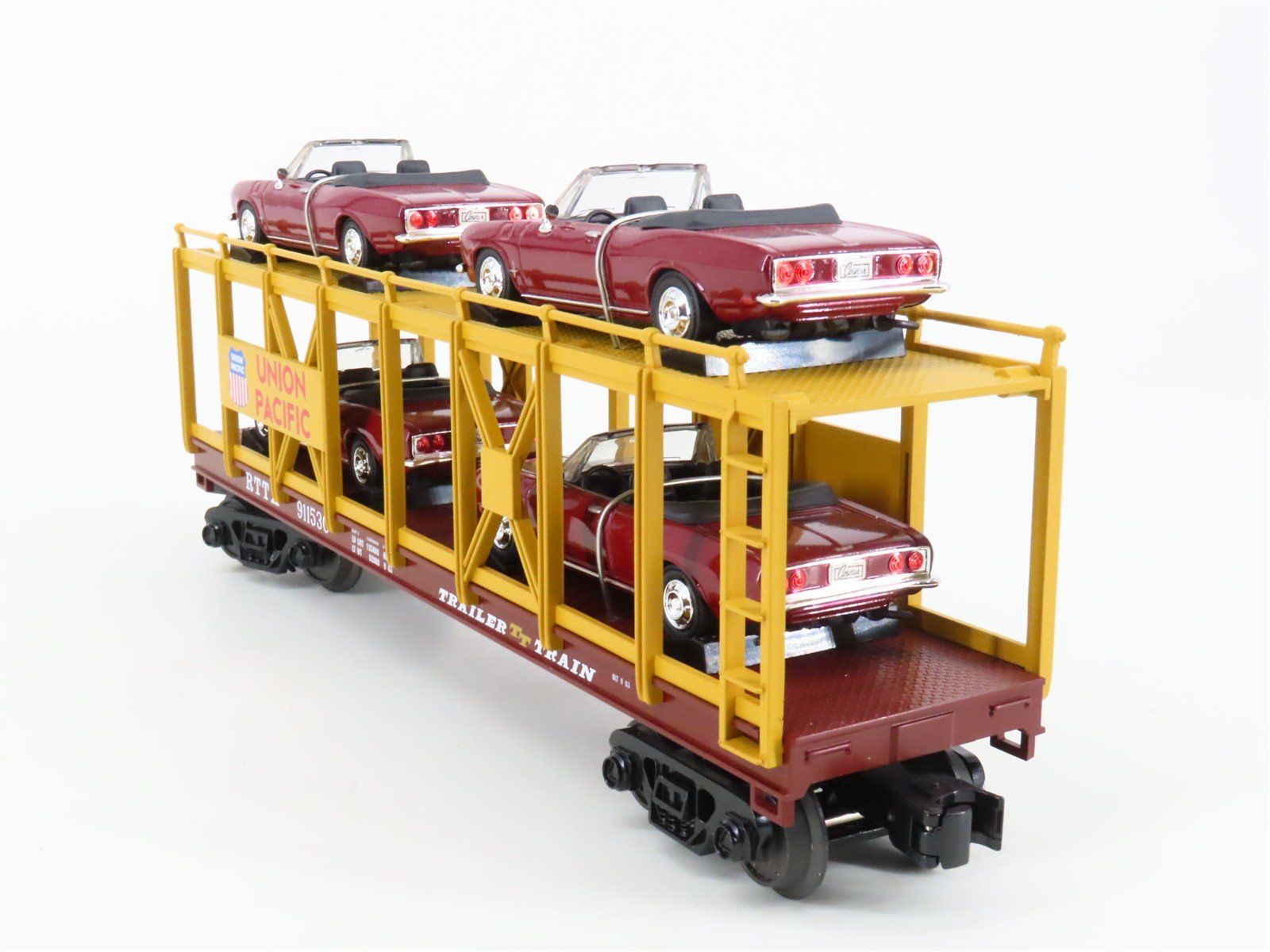 O Gauge 3-Rail MTH 30-76310 UP Auto Carrier #911530 w/ERTL Corvair Monzas Cars