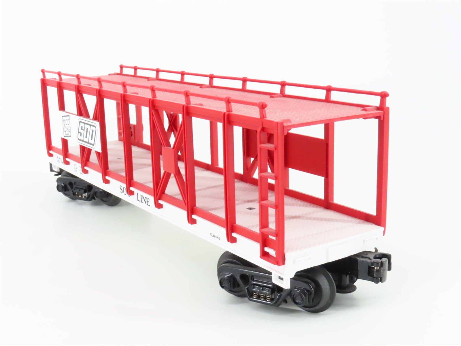 O Gauge 3-Rail MTH Rail King 30-76142 SOO Line Open Auto Carrier #5740