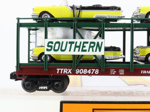 O 3-Rail MTH 30-76140 Southern Auto Carrier #908478 w/1955 Pontiacs Cars
