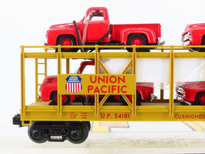 O Gauge 3-Rail MTH 30-76065 UP Auto Carrier #54101 w/55' Ford Pickup Trucks