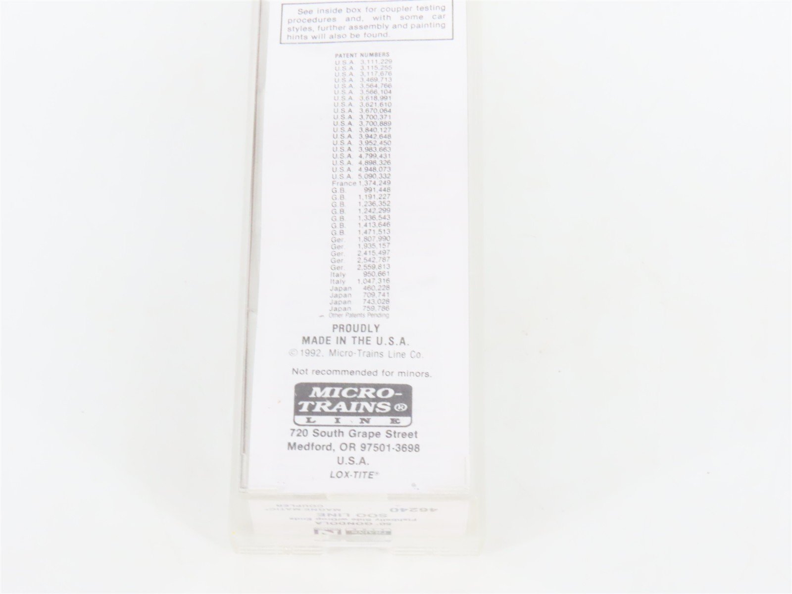 N Scale Micro-Trains MTL 46240 SOO Line 50' Drop-End Gondola #63352
