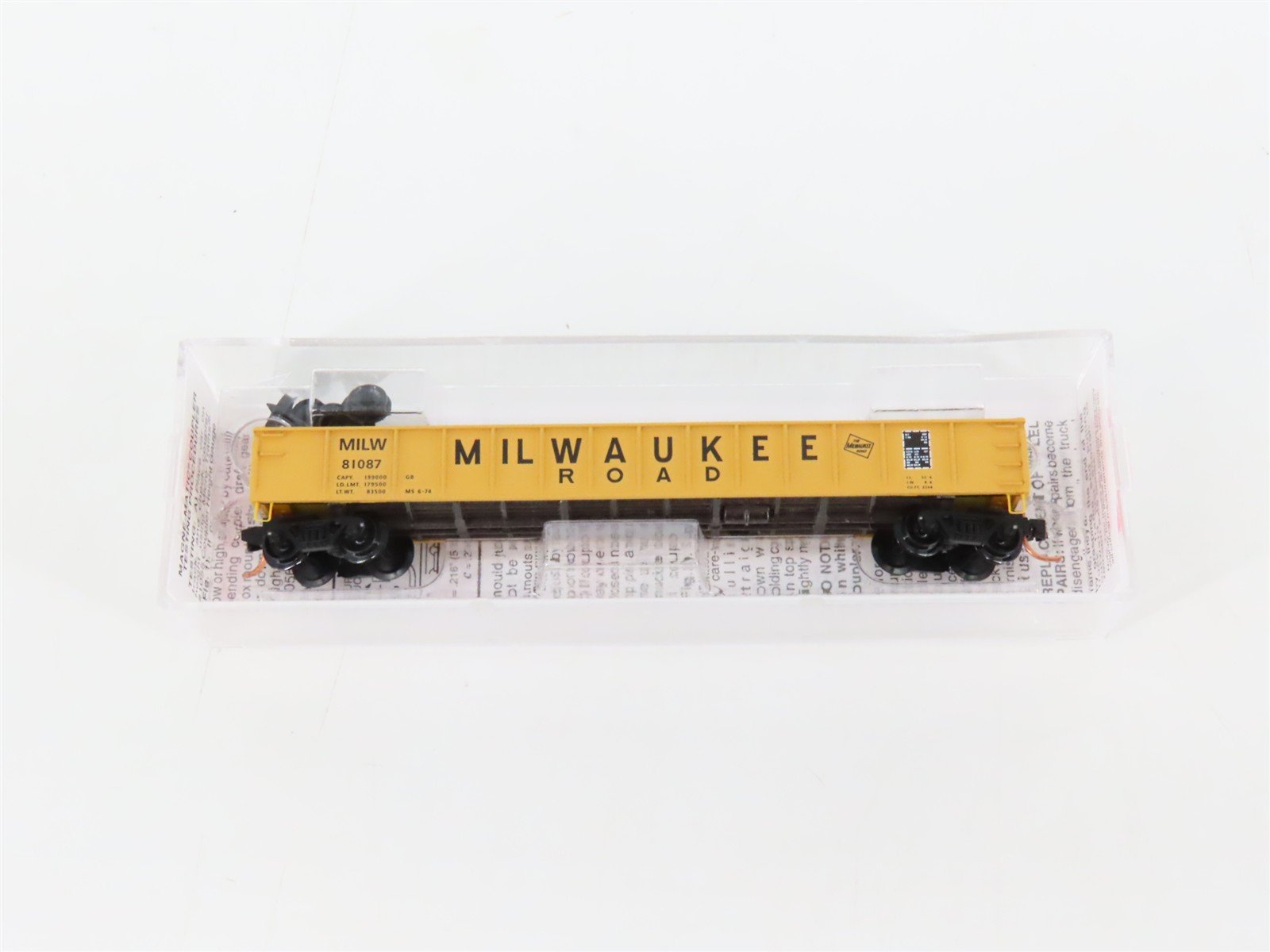 N Micro-Trains MTL 48110.1 MILW Milwaukee Road 50' Gondola #81087 w/ Rock Load