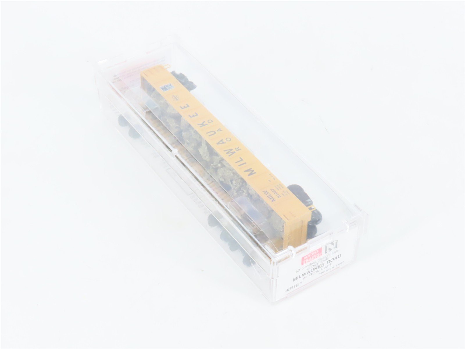 N Micro-Trains MTL 48110.1 MILW Milwaukee Road 50' Gondola #81087 w/ Rock Load
