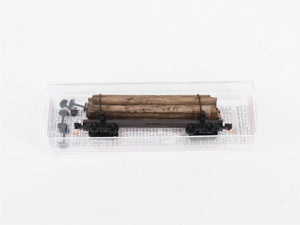 N Scale Micro-Trains MTL 113040 Unlettered 40' Skeleton Log Car w/ Log Load