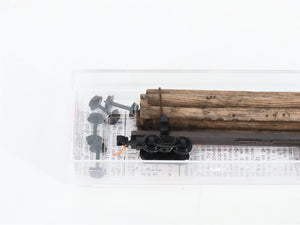 N Scale Micro-Trains MTL 113040 Unlettered 40' Skeleton Log Car w/ Log Load