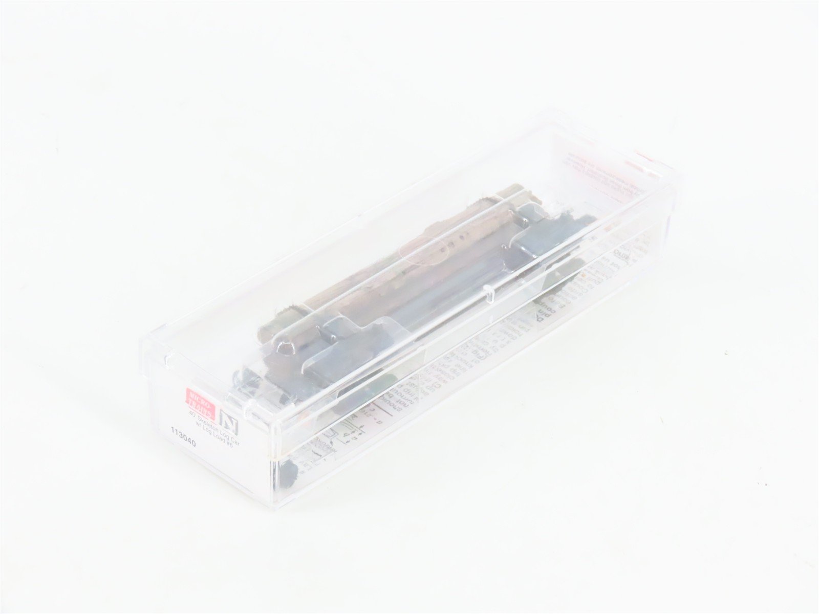N Scale Micro-Trains MTL 113040 Unlettered 40' Skeleton Log Car w/ Log Load