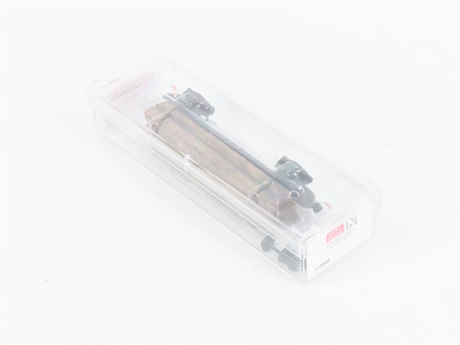 N Scale Micro-Trains MTL 113040 Unlettered 40' Skeleton Log Car w/ Log Load
