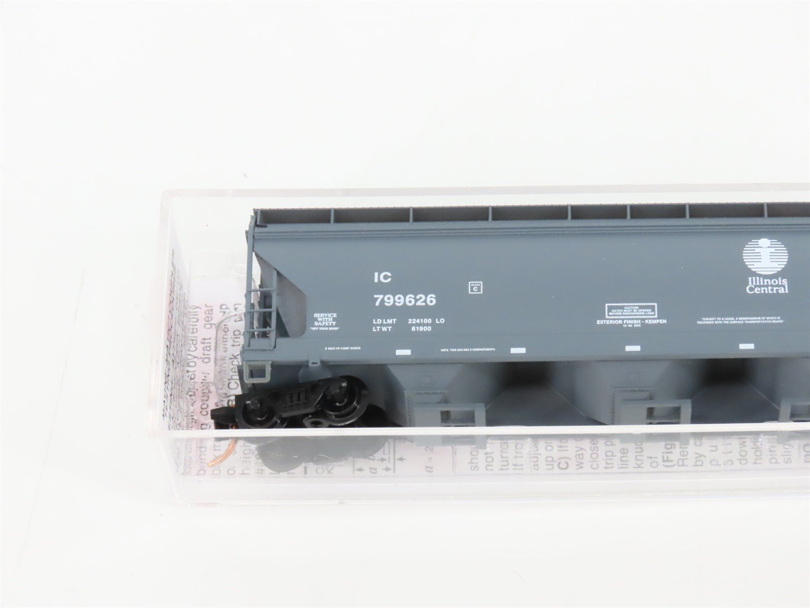 N Micro-Trains MTL 09400200 IC Illinois Central 3-Bay Covered Hopper #799626
