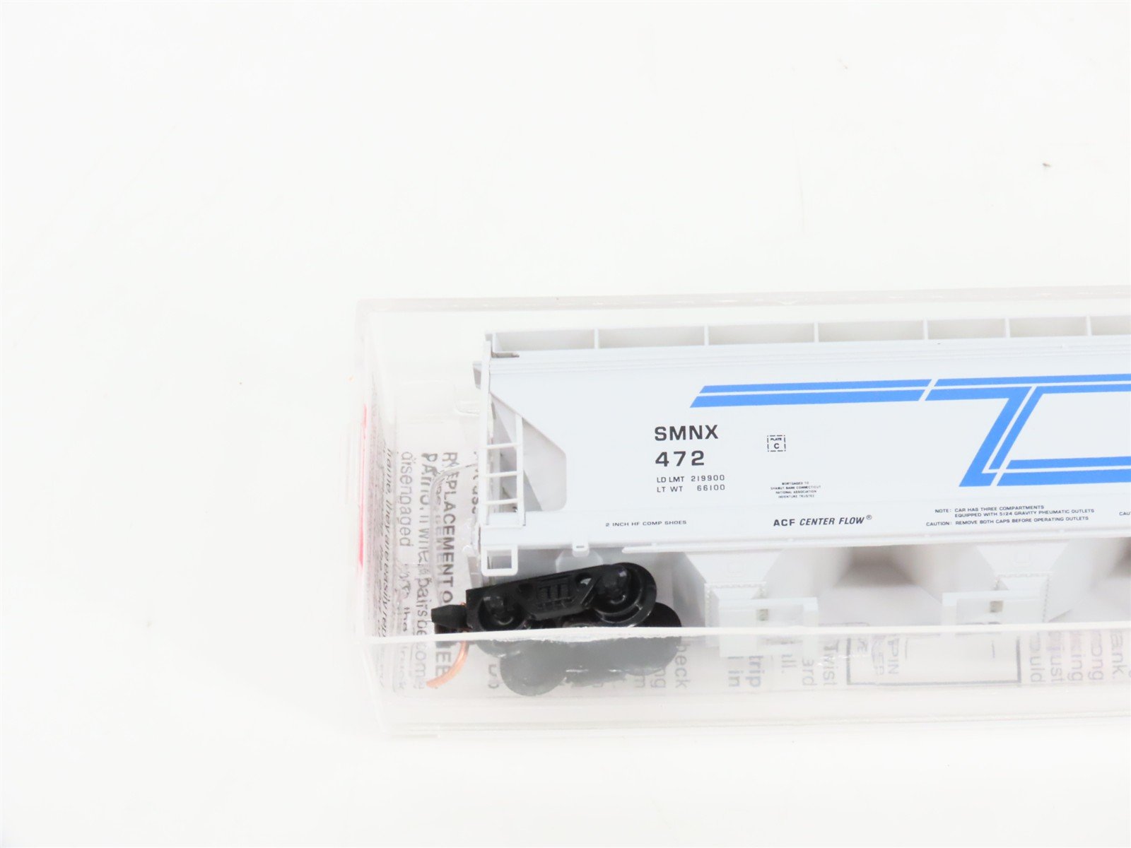 N Scale Micro-Trains MTL 93090 SMNX Solvay Minerals 3-Bay Covered Hopper #472