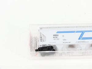 N Scale Micro-Trains MTL 93090 SMNX Solvay Minerals 3-Bay Covered Hopper #472