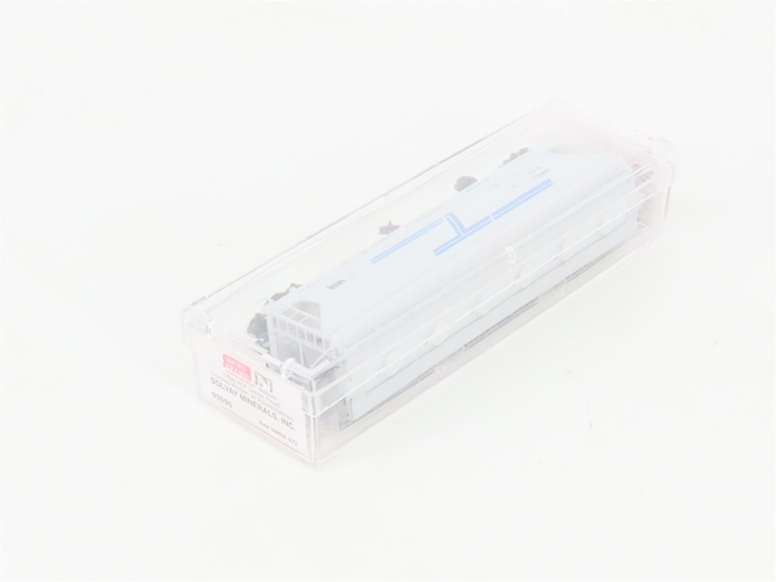 N Scale Micro-Trains MTL 93090 SMNX Solvay Minerals 3-Bay Covered Hopper #472