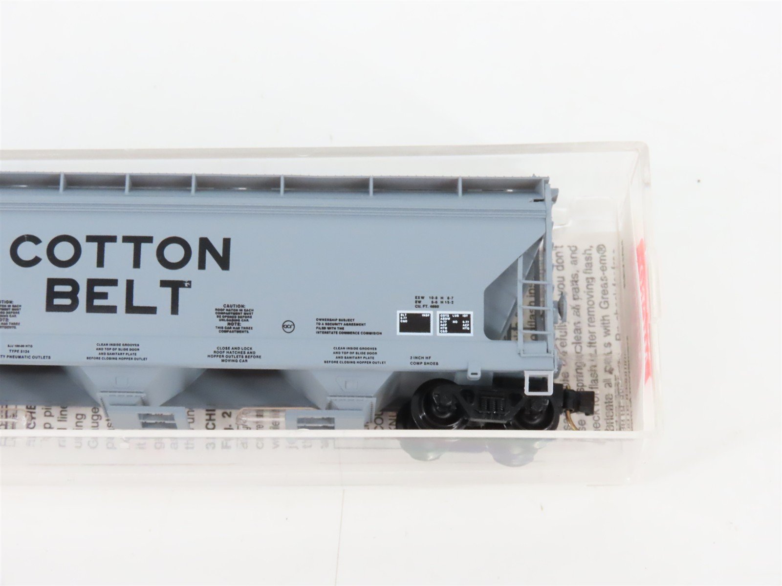 N Scale Micro-Trains MTL 94010 SSW Cotton Belt 3-Bay Covered Hopper #78732