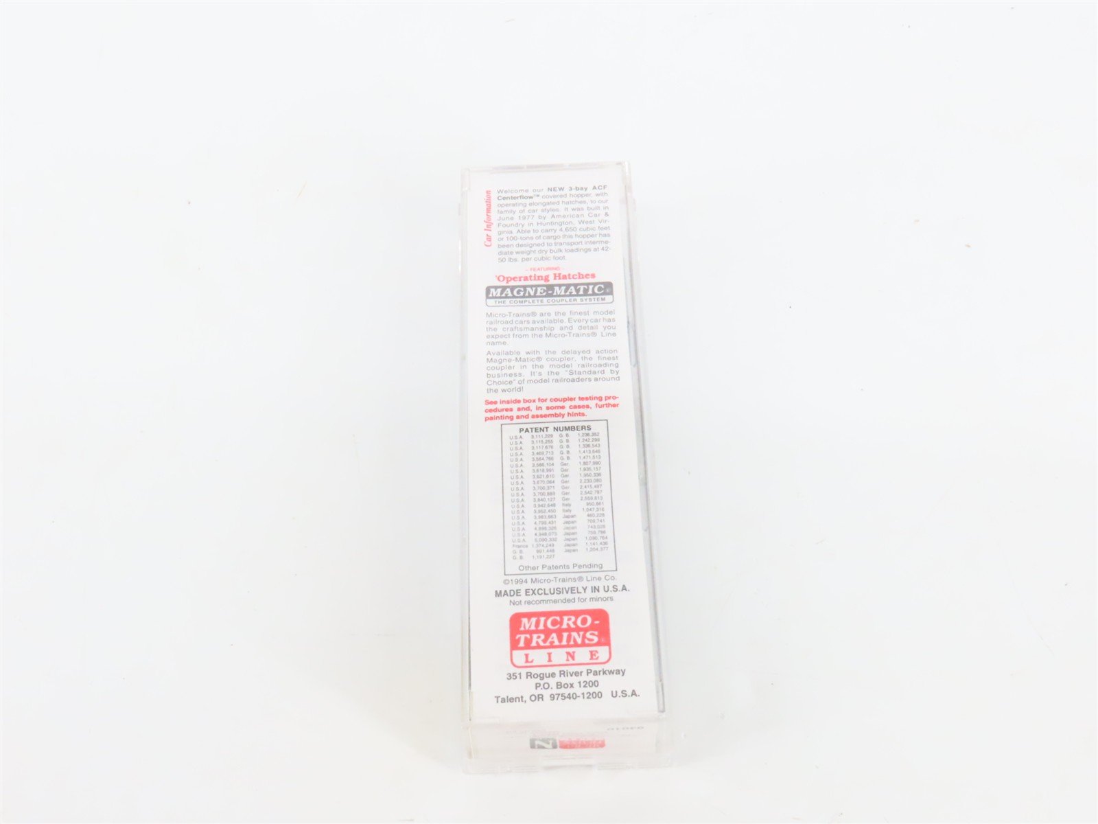 N Scale Micro-Trains MTL 94010 SSW Cotton Belt 3-Bay Covered Hopper #78732