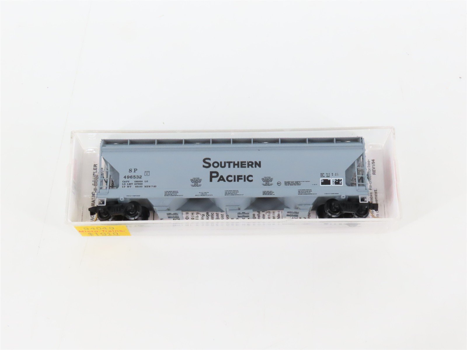 N Scale Micro-Trains MTL 94040 SP Southern Pacific 3-Bay Covered Hopper #496532
