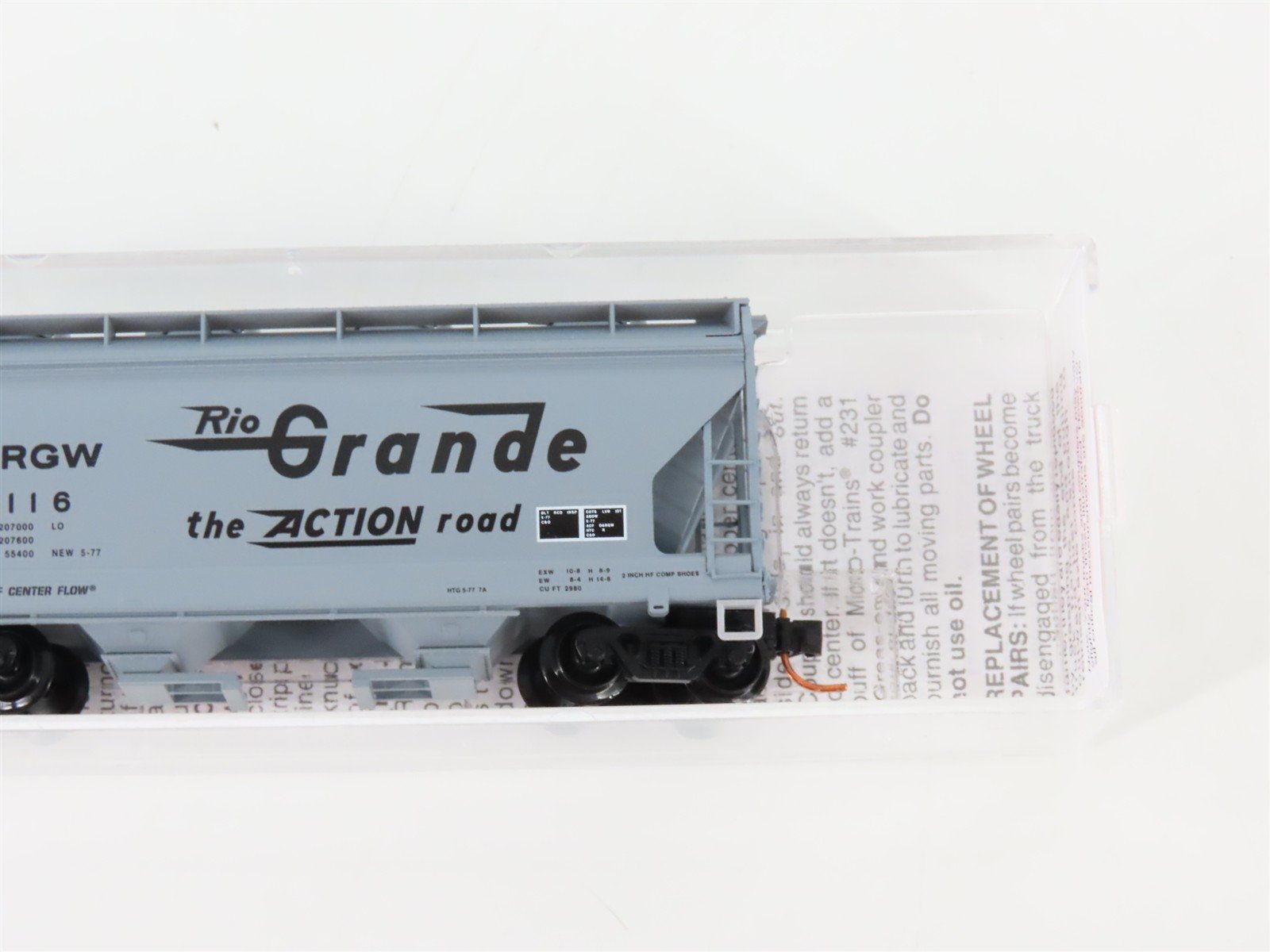 N Scale Micro-Trains MTL 09200020 D&RGW Rio Grande 2-Bay Covered Hopper #10116