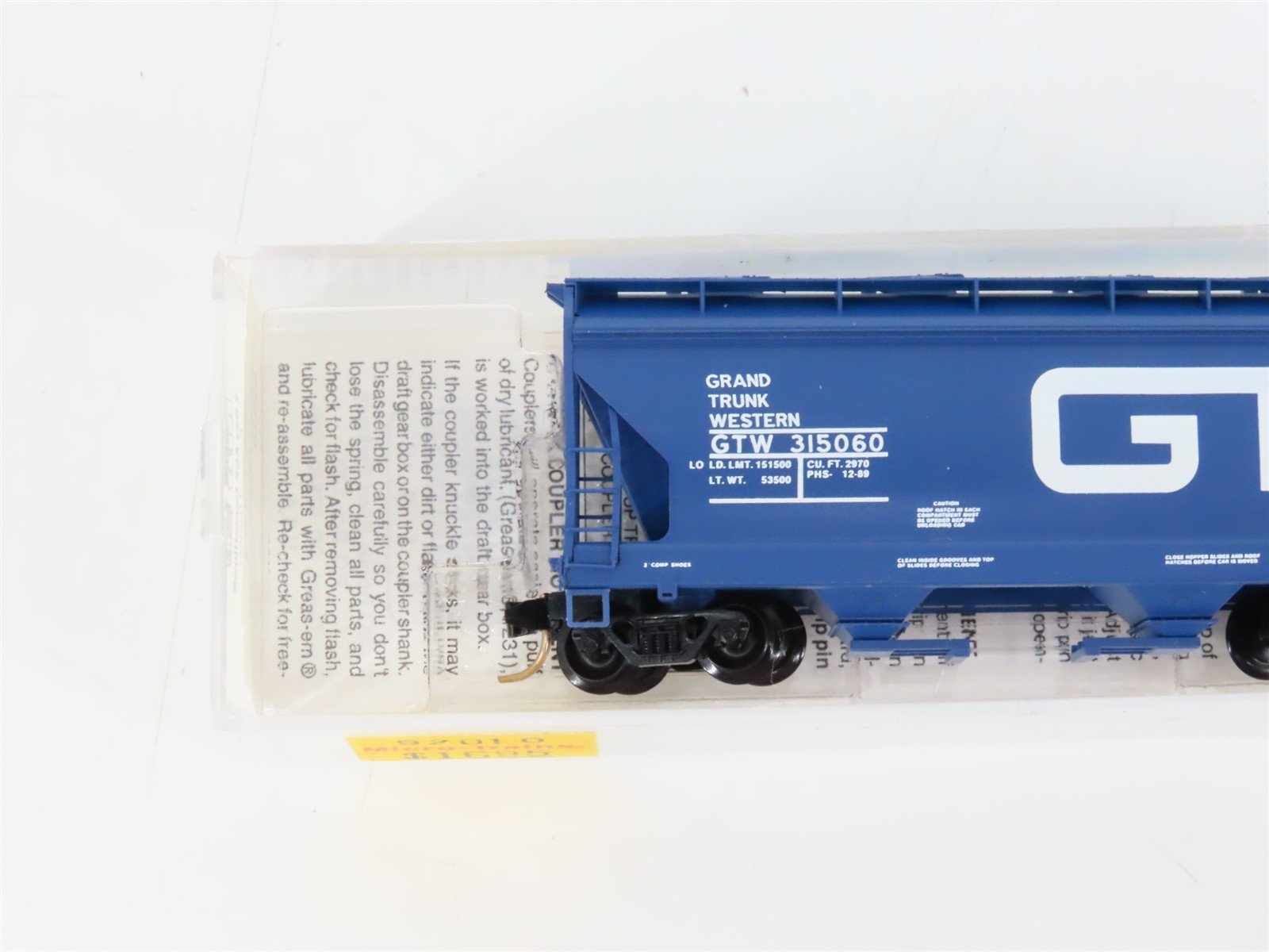 N Micro-Trains MTL 92010 GTW Grand Trunk Western 2-Bay Covered Hopper #315060