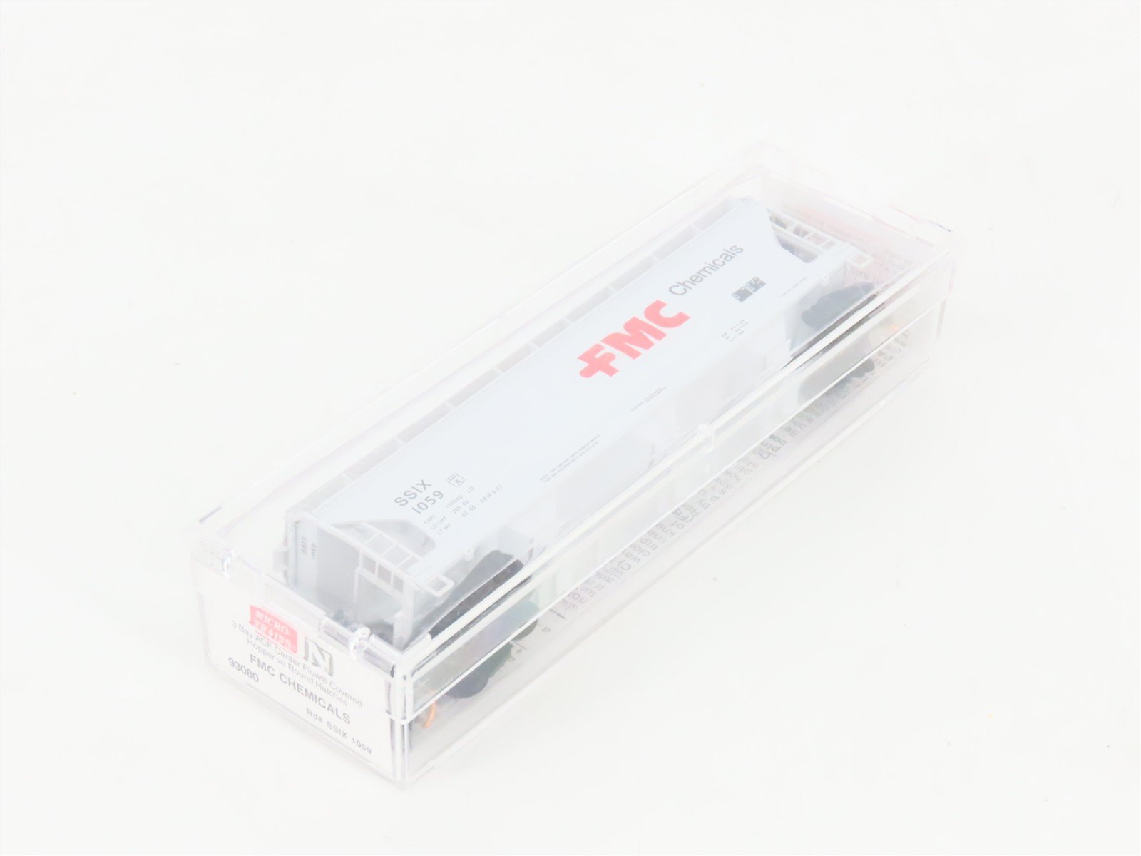 N Scale Micro-Trains MTL 93080 SSIX FMC Chemicals 3-Bay ACF Covered Hopper #1059