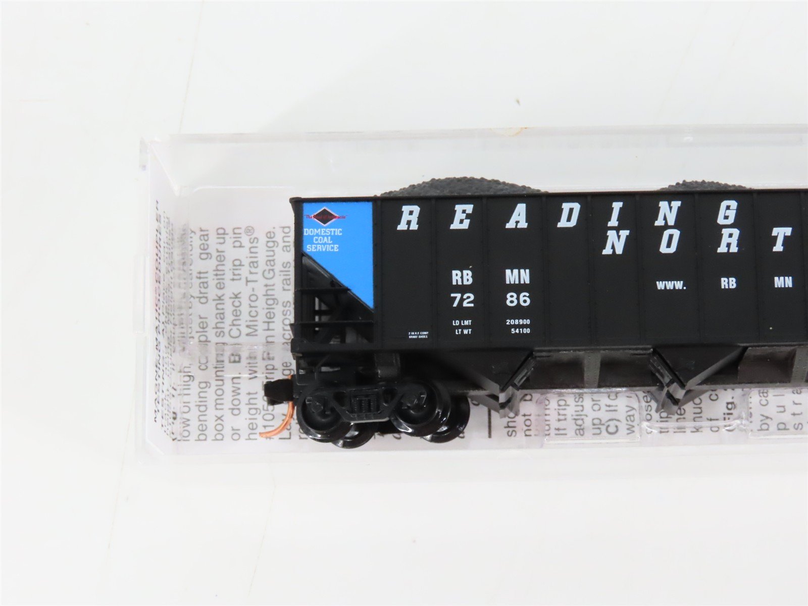 N Micro-Trains MTL 108080 RBMN Reading & Northern 3-Bay Hopper #7286 w/ Load