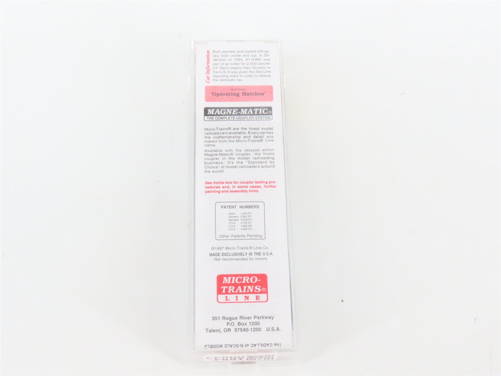 N Scale Micro-Trains MTL 94090 CP Rail/SOO Line 3-Bay Covered Hopper #116960