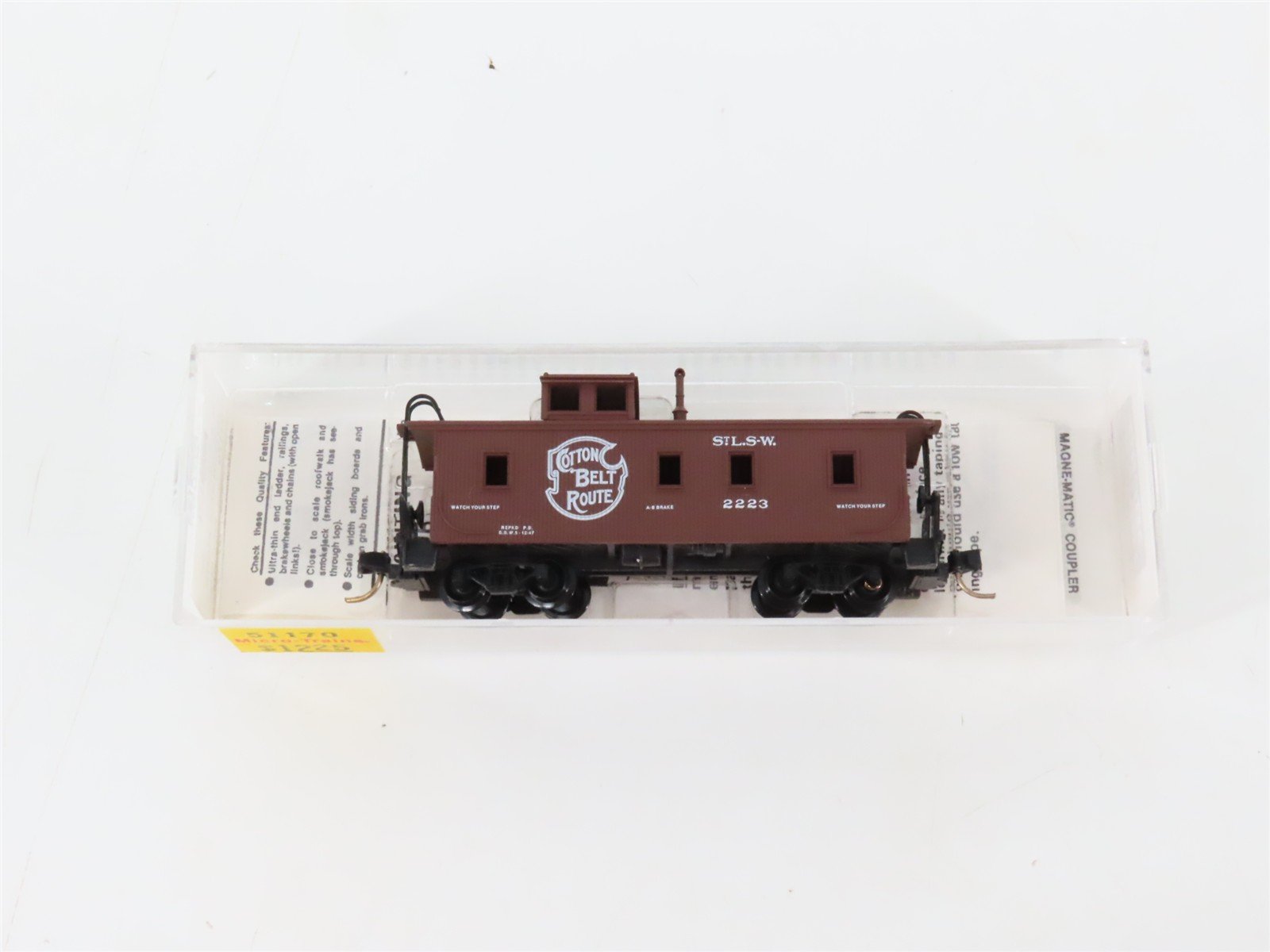 N Scale Micro-Trains MTL 51170 SSW Cotton Belt Offset Cupola Wood Caboose #2223