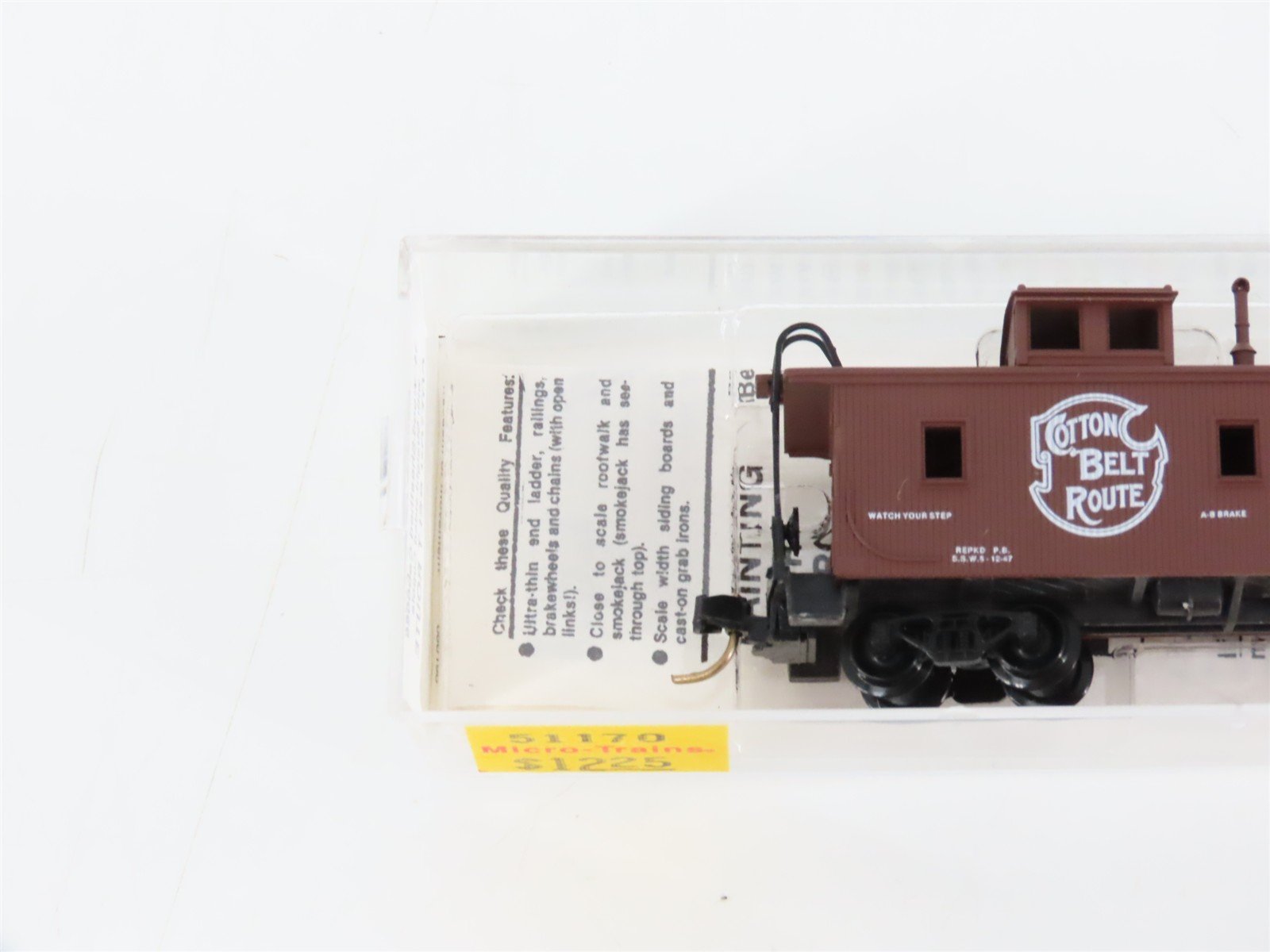 N Scale Micro-Trains MTL 51170 SSW Cotton Belt Offset Cupola Wood Caboose #2223