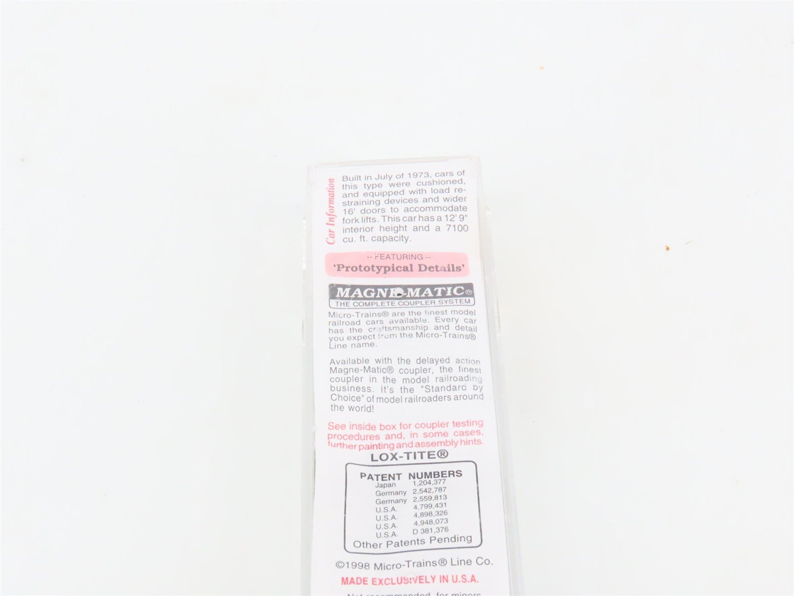 N Scale Micro-Trains MTL 102010 DTI Detroit Toledo & Ironton 60' Box Car #25912