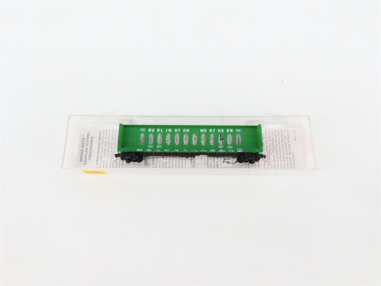 N Micro-Trains MTL 53010 BN Burlington Northern 60' Centerbeam Flat Car #4463