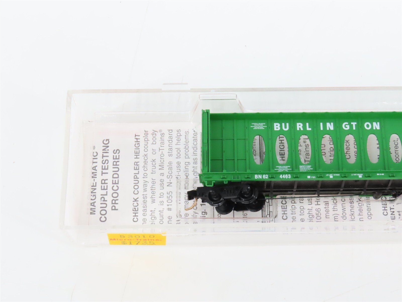 N Micro-Trains MTL 53010 BN Burlington Northern 60' Centerbeam Flat Car #4463