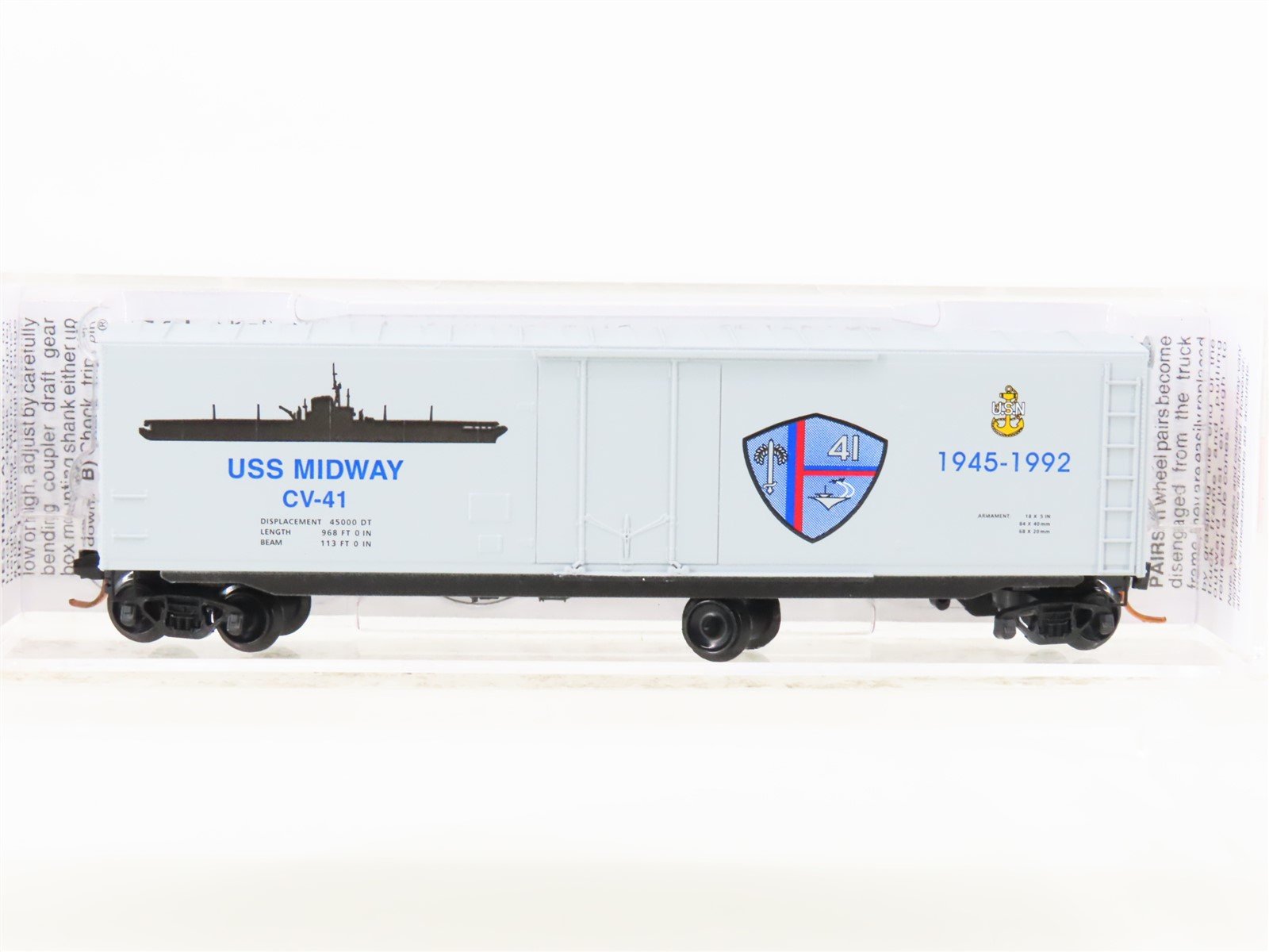 N Scale Micro-Trains MTL 03800411 USS Midway Navy Series #11 50' Boxcar #CV-41