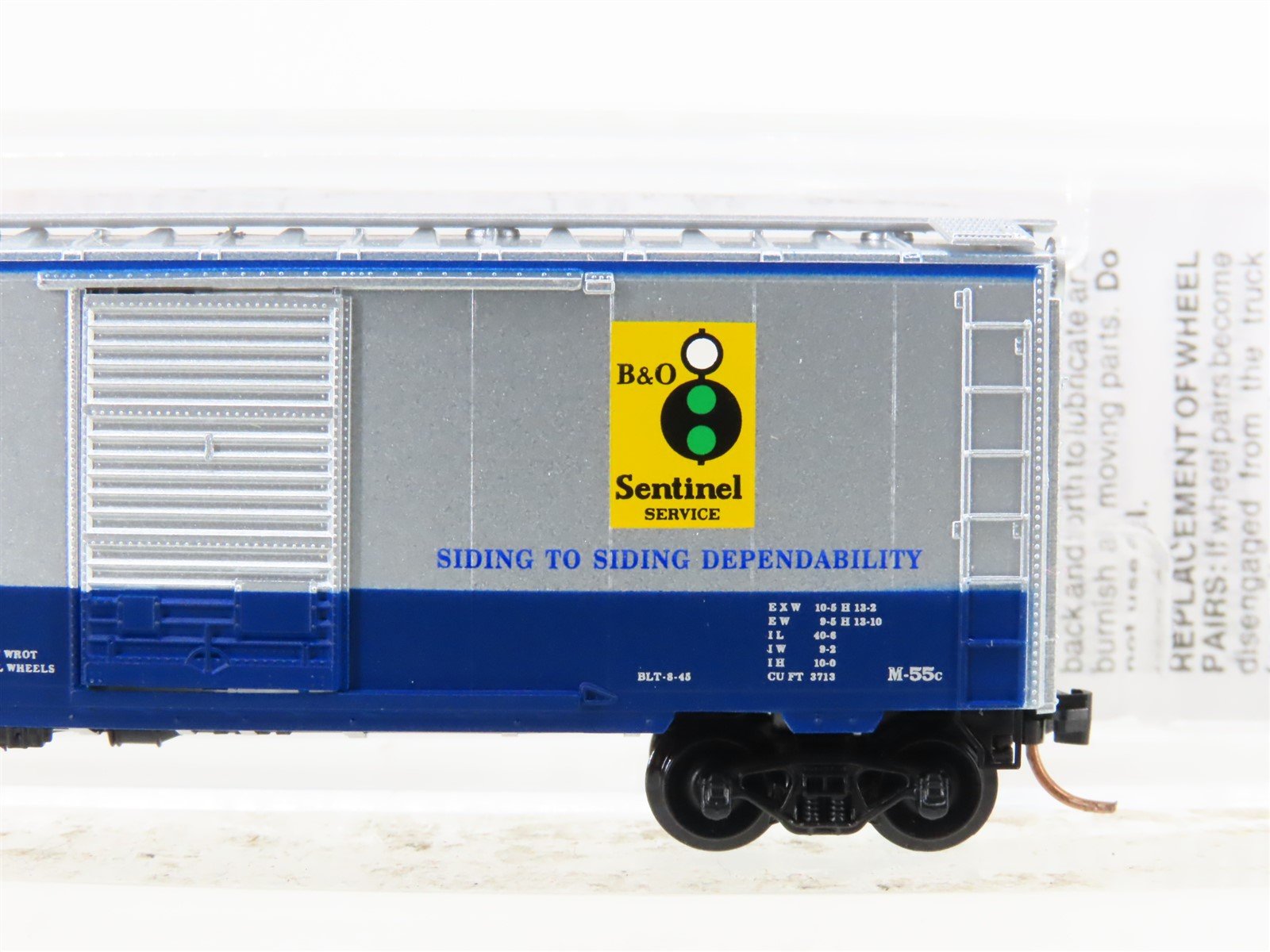 N Scale Micro-Trains MTL 20256 B&O Baltimore & Ohio Sentinel 40' Boxcar #466096