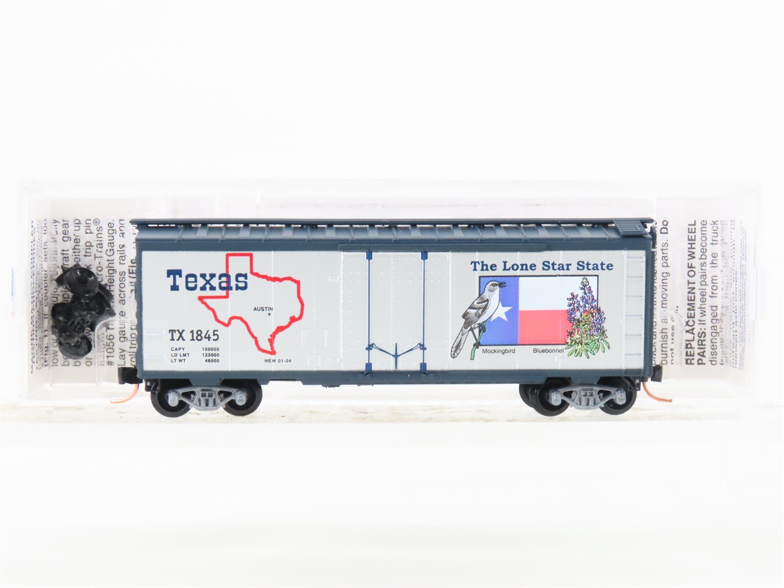 N Scale Micro-Trains MTL 21374 TX Texas Sate 40' Standard Boxcar #1845