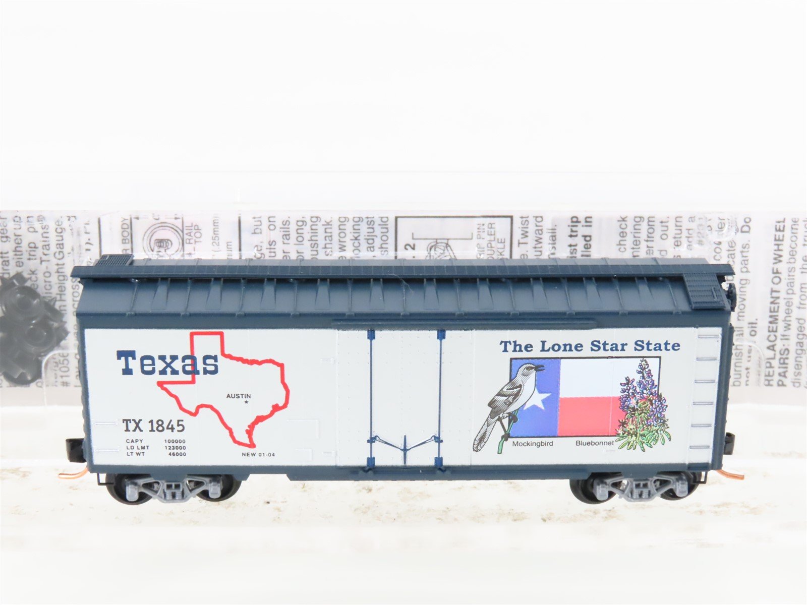 N Scale Micro-Trains MTL 21374 TX Texas Sate 40' Standard Boxcar #1845
