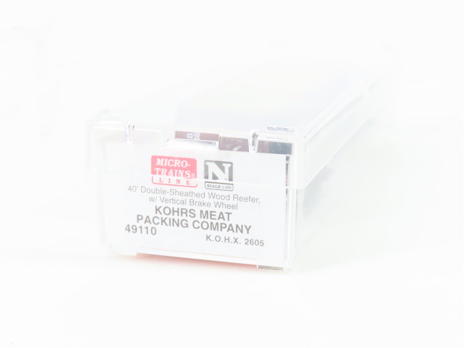 N Scale Micro-Trains MTL 49110 40' KOHX Kohrs Meat Packing 40' Reefer #2605