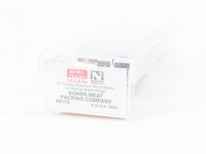 N Scale Micro-Trains MTL 49110 40' KOHX Kohrs Meat Packing 40' Reefer #2605