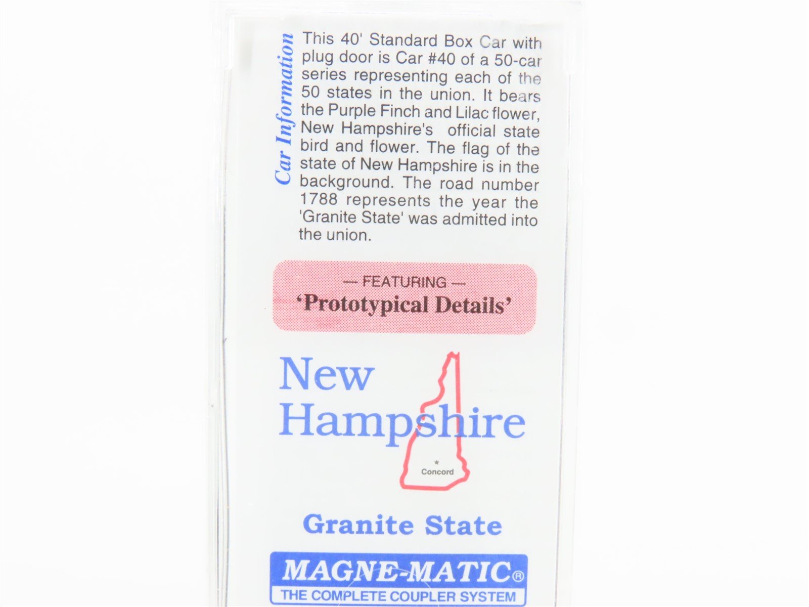 N Scale Micro-Trains MTL 02100404 NH New Hampshire 40' Standard Boxcar #1788