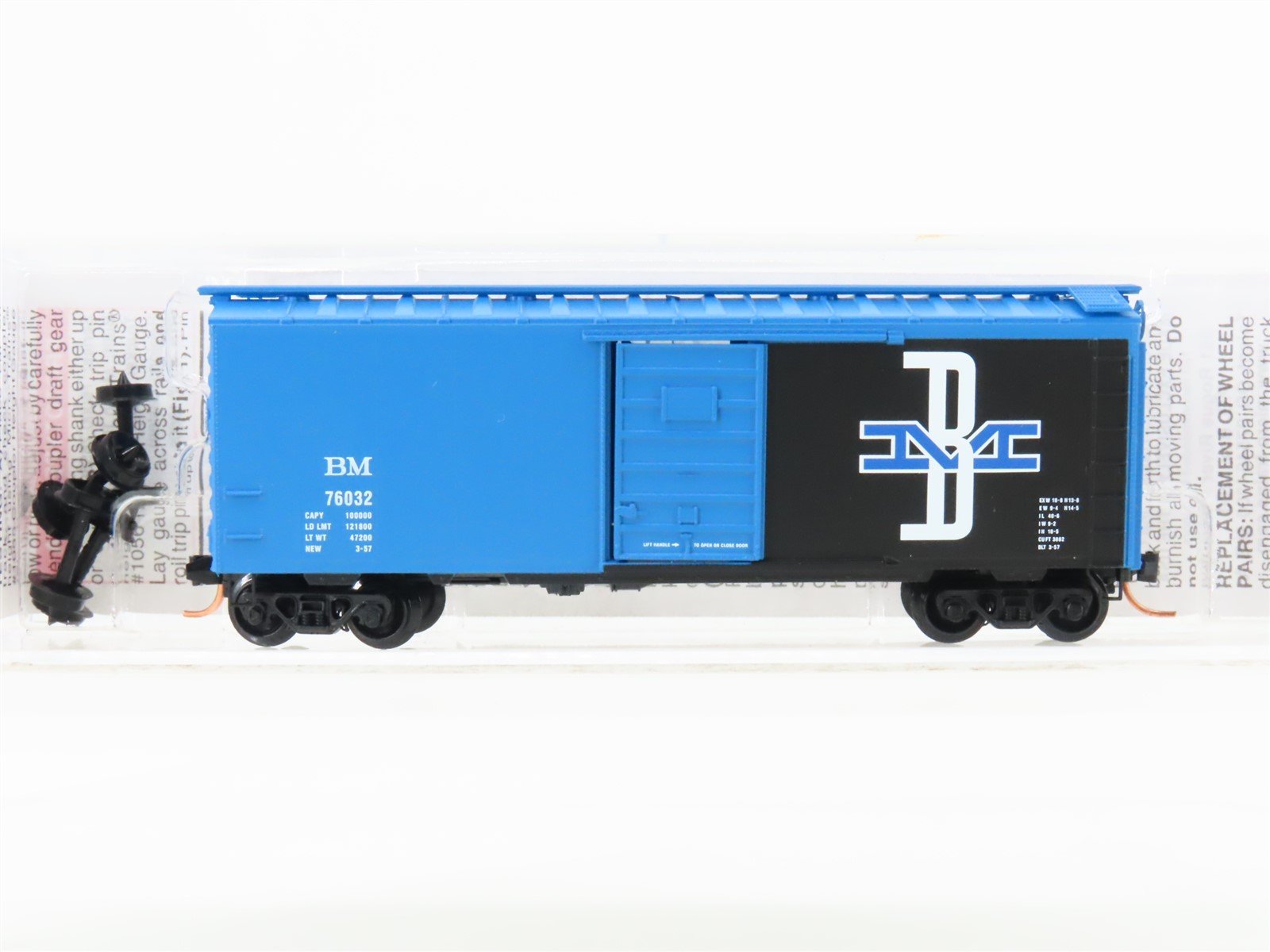 N Micro-Trains MTL 02000696 B&M Boston & Maine 40' Standard Boxcar #76032